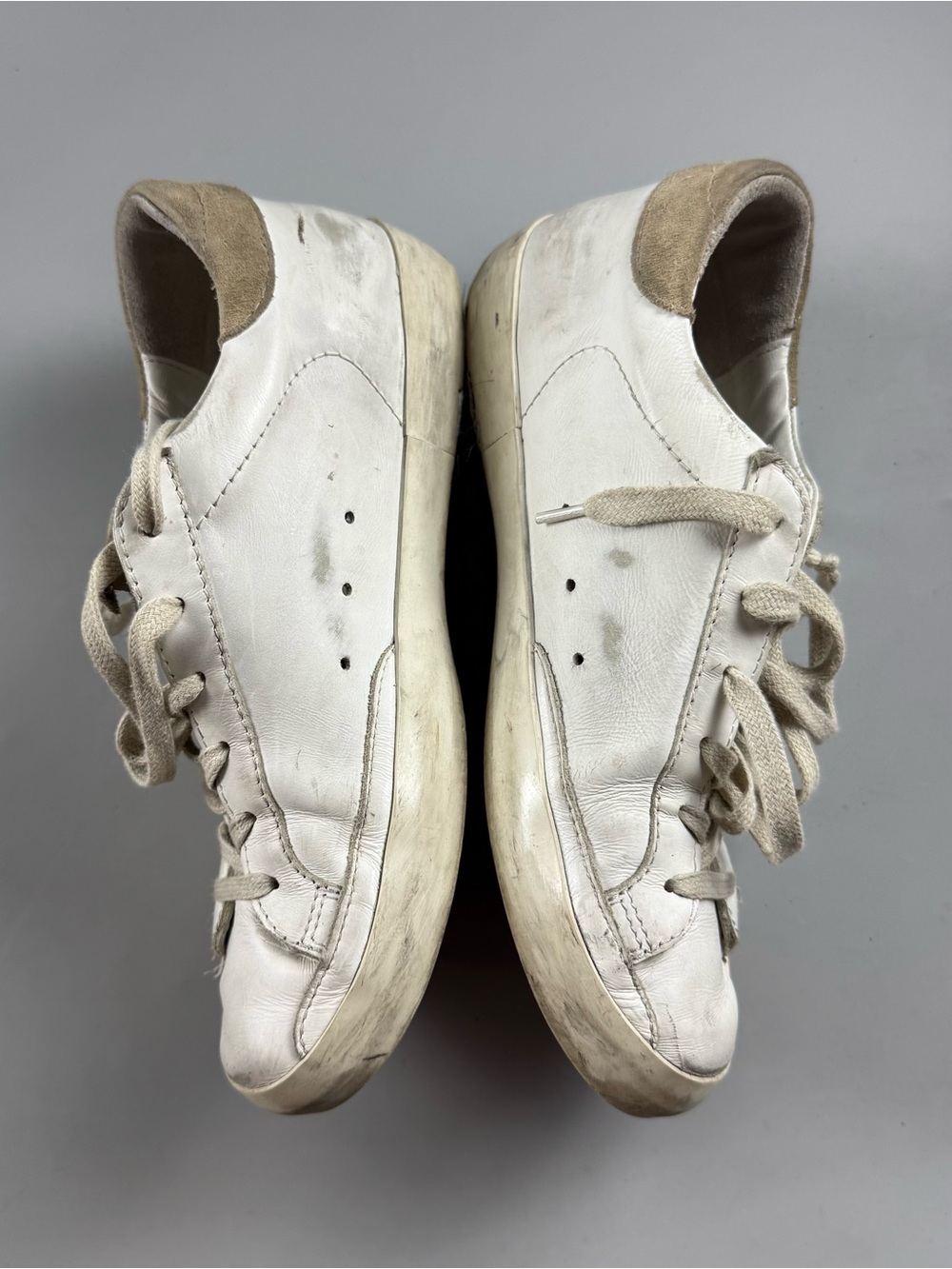 Golden Goose Superstar Leather Sneakers White Beige Star Womens EU 38 / US 7.5 - Picture 5 of 13